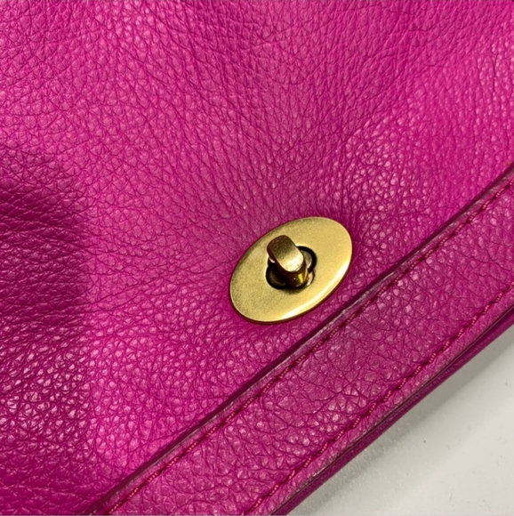 J. Crew Tillary Crossbody Hot Pink Pebbled Leather - Picture 2 of 5
